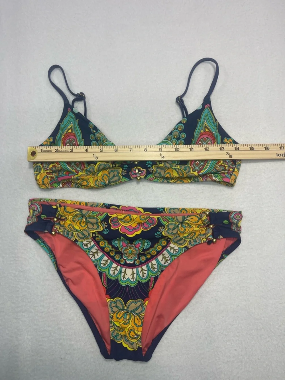 Nanette Lepore Utopia Bikini Set Multicolor Paisley Floral Est. Size Medium